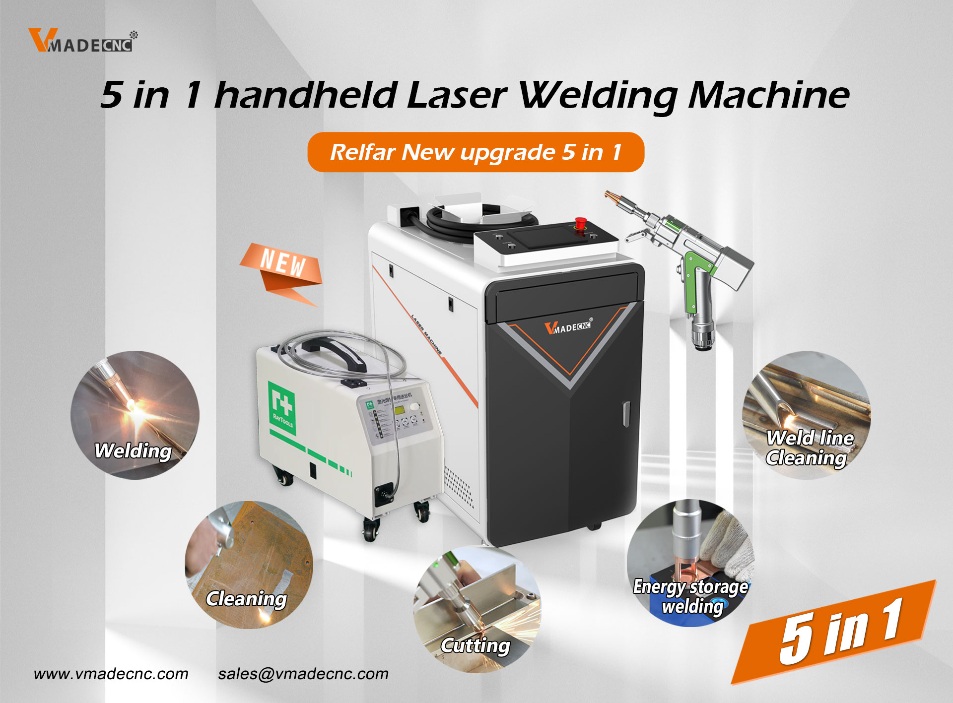 Three-in-one portable laser welder